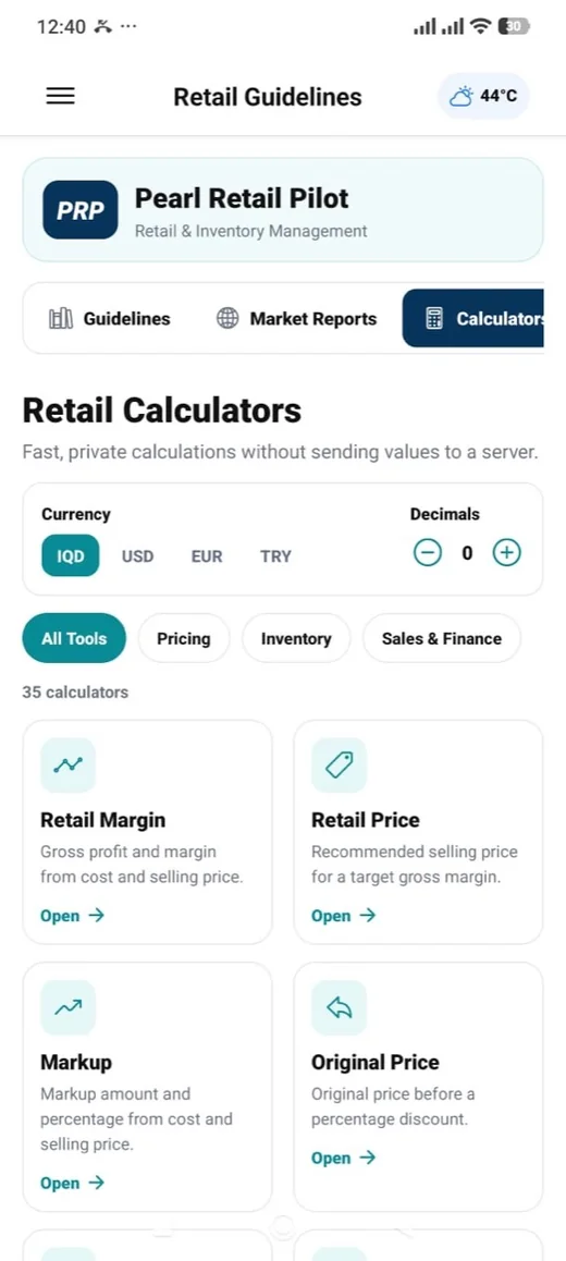 Retail calculators